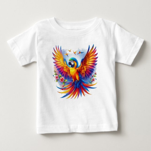 Vibrant Parrot Symphony T Shirt (Framsida)