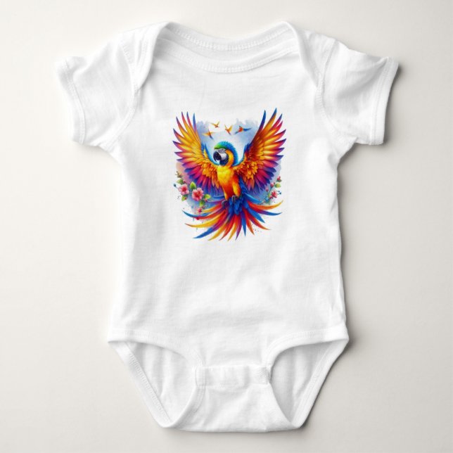Vibrant Parrot Symphony T Shirt (Framsida)
