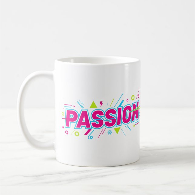 Vibrant Passion Typography - Retro 90s Pop Art Aes Kaffemugg (Vänster)