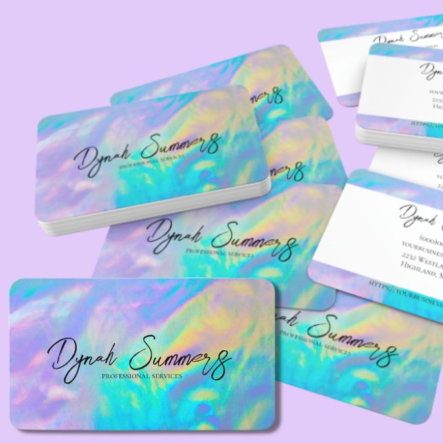 Vibrant Pastel | Modern Glam-Affärskort Visitkort (Skapare uppladdad)