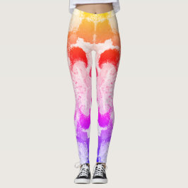 Vibrant Pastel Symmetry - Abstrakt Texturerad kons Leggings