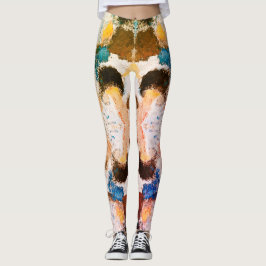 Vibrant Pastel Symmetry - Abstrakt Texturerad kons Leggings