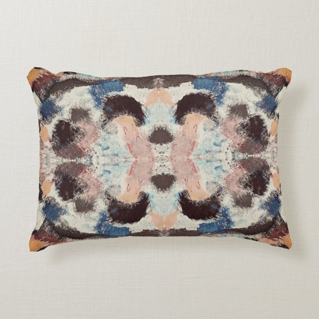 Vibrant Pastel Symmetry - Abstrakt Texturerad kons Prydnadskudde (Framsidan)