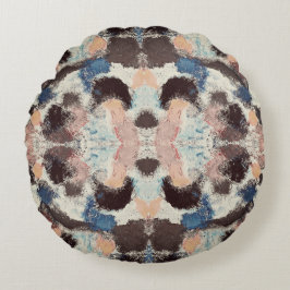 Vibrant Pastel Symmetry - Abstrakt Texturerad kons Rund Kudde