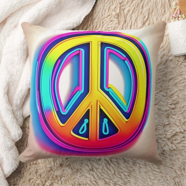 Vibrant Peace Artwork Kudde (Filt)