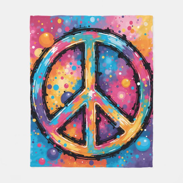 Vibrant Peace Fleece Blanket (Framsidan)
