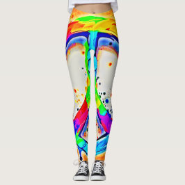 Vibrant Peace-Logotyp: Färgteckning Leggings
