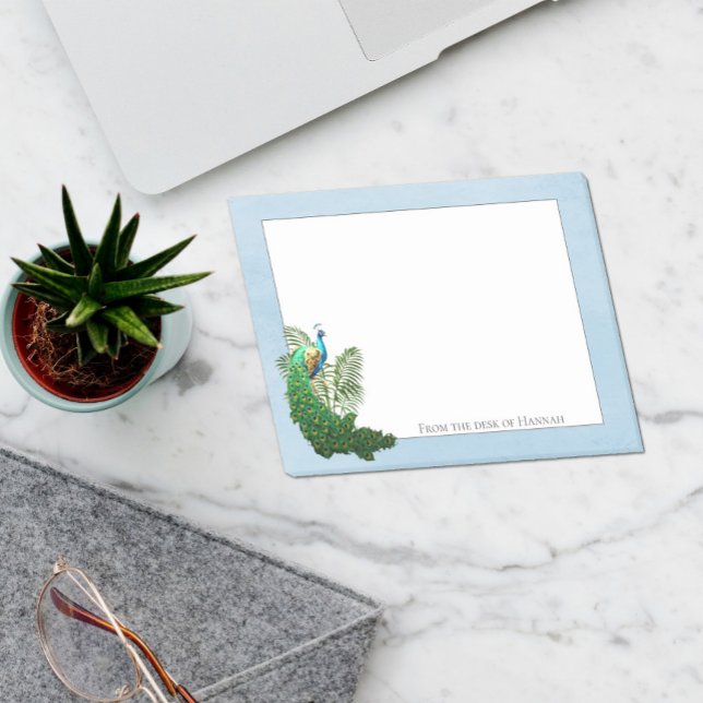 Vibrant Peacock | Blåskärmsanteckningar för Person Post-it Block (Skapare uppladdad)