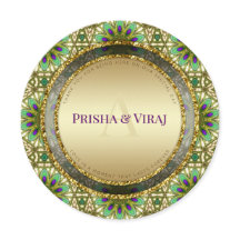 Vibrant Peacock Färg indisk bröllopsinbjudan