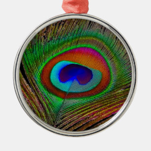 Vibrant Peacock Feather Julgransprydnad Metall