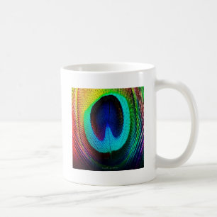 Vibrant Peacock Feather Kaffemugg