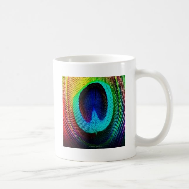 Vibrant Peacock Feather Kaffemugg (Höger)