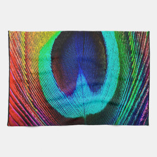 Vibrant Peacock Feather Kökshandduk