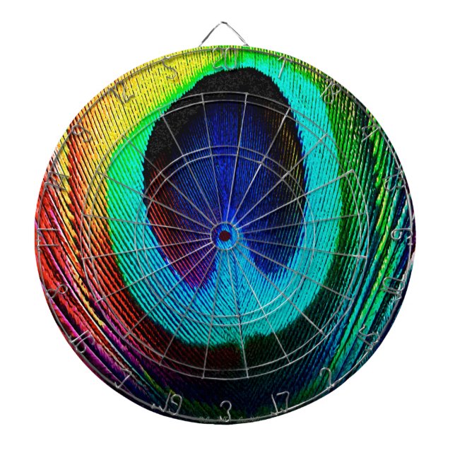 Vibrant Peacock Feather Piltavla (Framsidan)