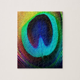 Vibrant Peacock Feather Pussel