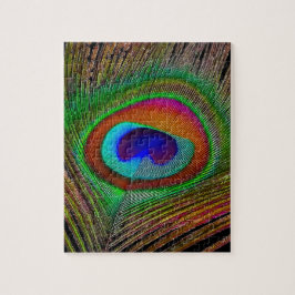 Vibrant Peacock Feather Pussel