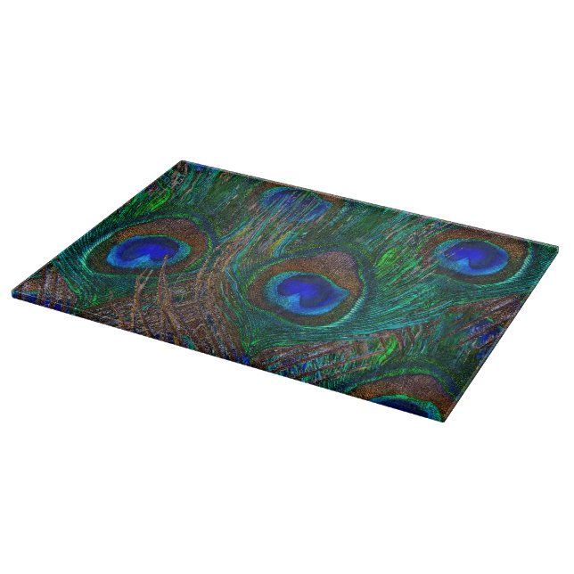 Vibrant Peacock Feathers Etching Stil Decor (Hörn)