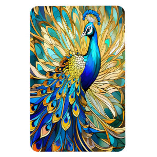 Vibrant Peacock i Art nouveau Stil Colorful Art Magnet