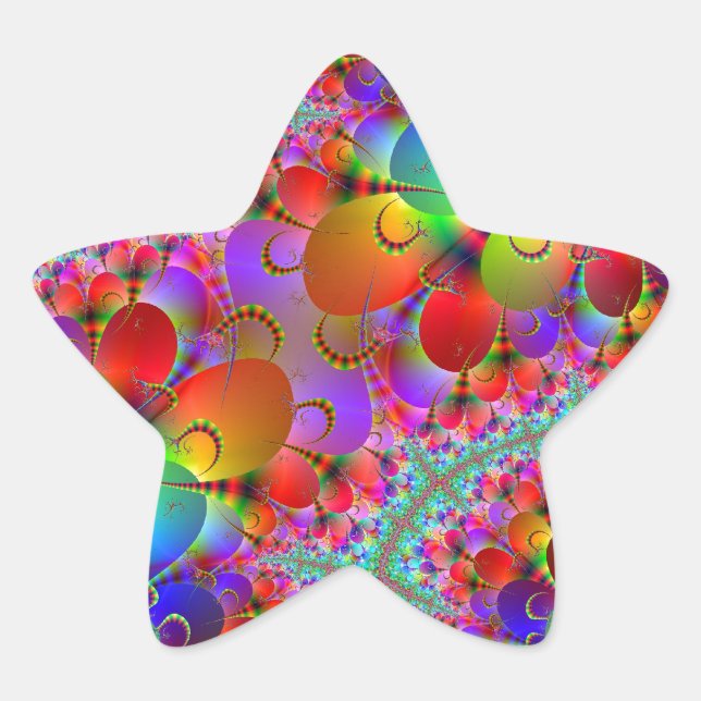 Vibrant Peacocks Svan Stjärnformat Klistermärke (Framsida)