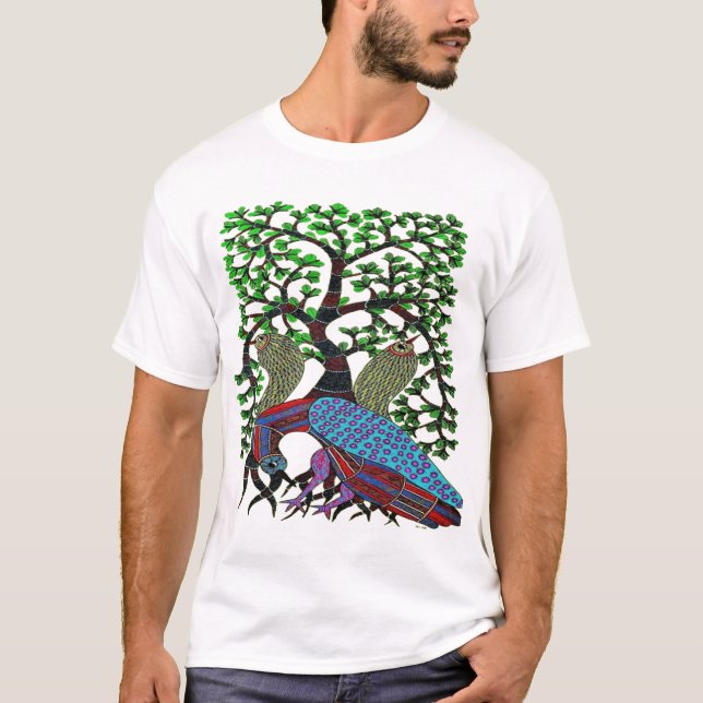 Vibrant Peacocks T Shirt (Framsida)