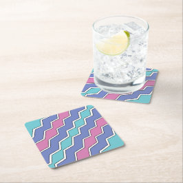 Vibrant Peaks ZigZag Underlägg Papper Kvadrat