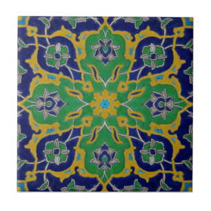 Vibrant persian Antique Reproduction Ceramic TIle Kakelplatta