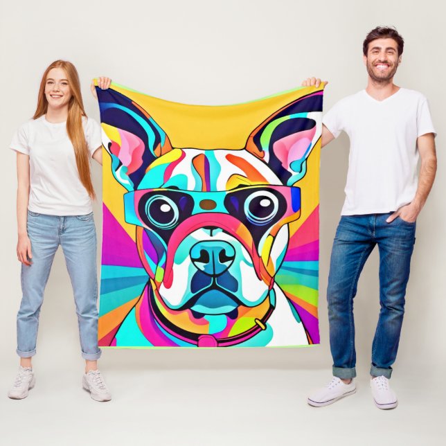 Vibrant Pet Glass-design Fleecefilt (På plats)