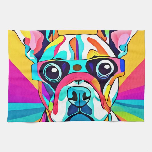 Vibrant Pet Glass-design Kökshandduk (Horisontell)