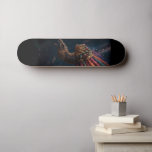 Vibrant Pheasant Feathers in Red and Turquoise Mini Skateboard Bräda 18,5 Cm<br><div class="desc">This image is special to me because it reflects my deep love and respect for Mexico, my land. You see it in its majestic golden figure and feathers in vibrant tones like blue, orange, red, and green, which capture the soul of our ancestral culture. Behind it, the Pyramid of Teotihuacán...</div>