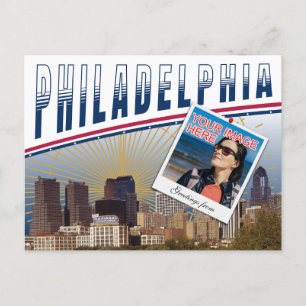 Vibrant Philadelphia Pennsylvania Photo Collage Vykort