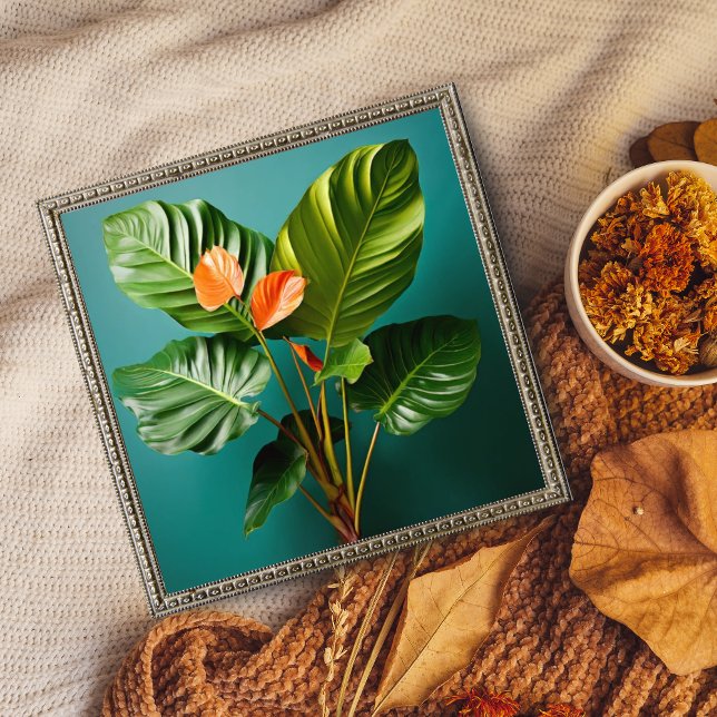 Vibrant Philodendron och Anthurium Flowers Fototryck (Skapare uppladdad)