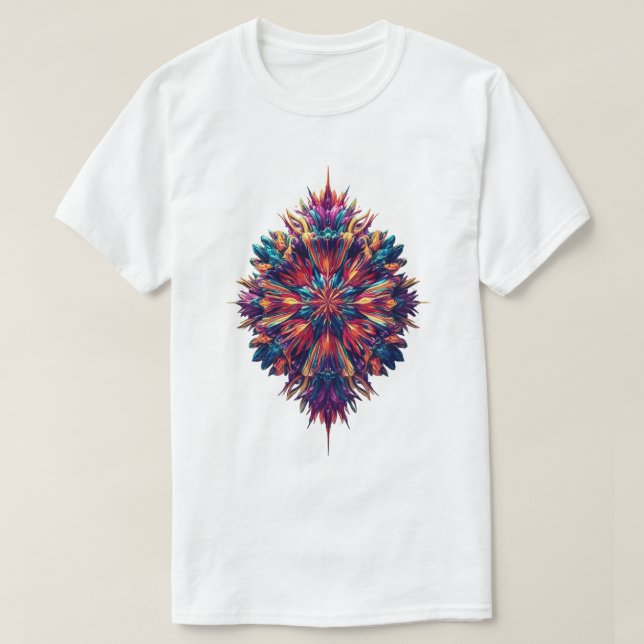 Vibrant Phoenix Burst Geometric T Shirt (Design framsida)