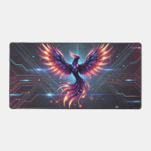 Vibrant Phoenix Desk Mat | Färgsamt spel och konto