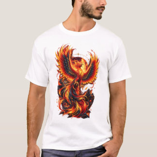 Vibrant Phoenix Firebird Fantasy Art Design T Shirt