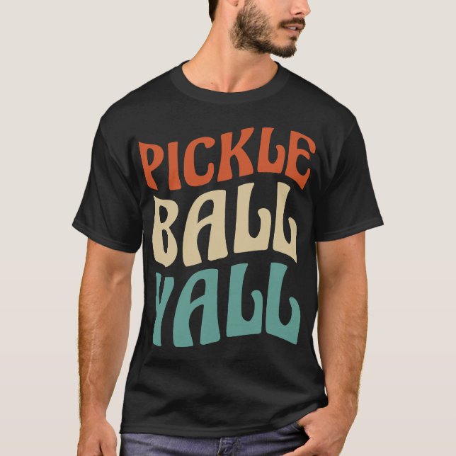 Vibrant Pickle Boll Yall Typography T Shirt (Framsida)