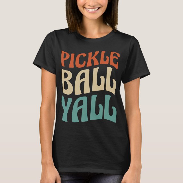 Vibrant Pickle Boll Yall Typography T Shirt (Framsida)