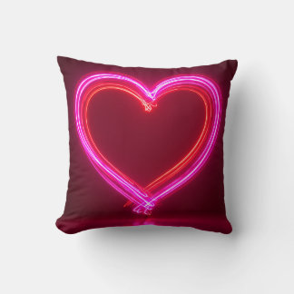 Vibrant Pink Abstract Heart Throw Pillow 16x16 | M Kudde