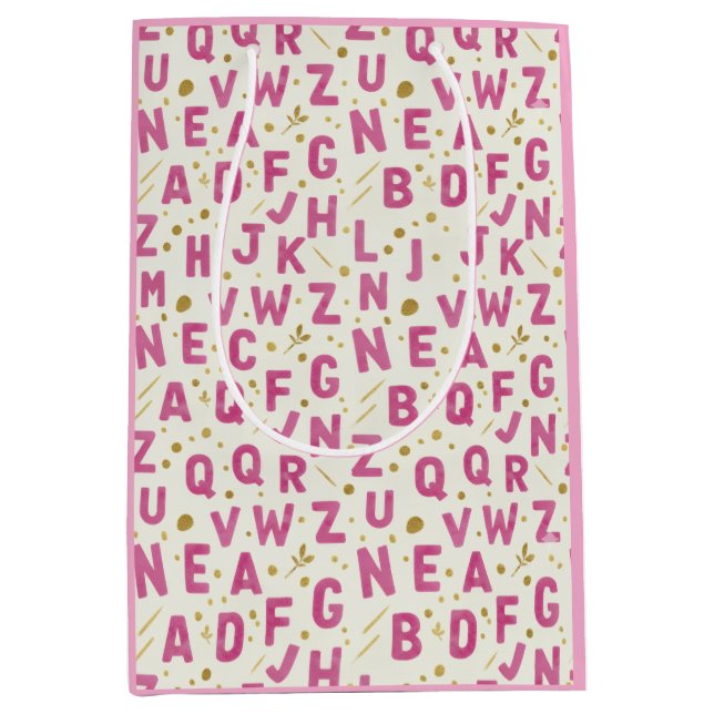 Vibrant Pink Alphabet and Gold Glitter Pattern (Framsidan)