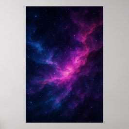 Vibrant Pink & Blue Galaxy Nebula – Deep Space Poster