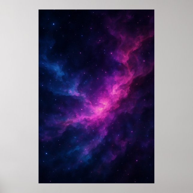 Vibrant Pink & Blue Galaxy Nebula – Deep Space Poster (Framsidan)