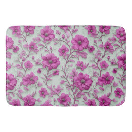 Vibrant Pink Floral Pattern With Magenta Flowers Badrumsmatta
