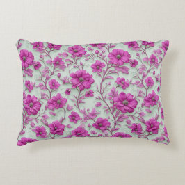 Vibrant Pink Floral Pattern With Magenta Flowers Prydnadskudde