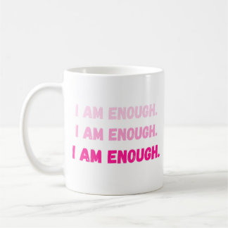Vibrant Pink I Am Enough Self Worth Affirmation  Kaffemugg