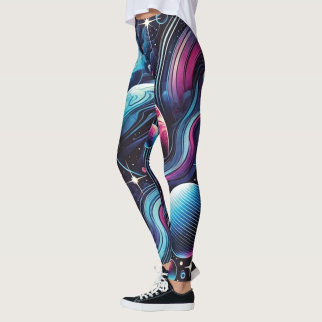 Vibrant planetärt Galaxy Kvinnor Leggings (Vänster)