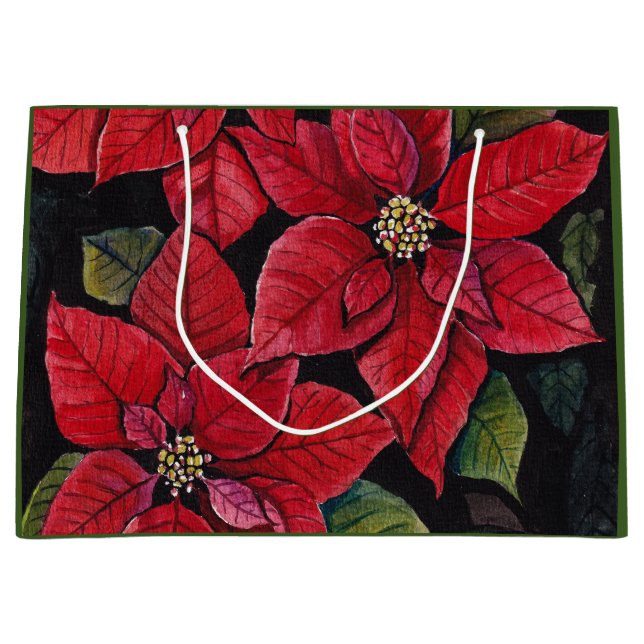 Vibrant poinsettia i vattenfärgen (Framsidan)