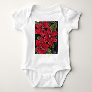 Vibrant poinsettia i vattenfärgen t shirt