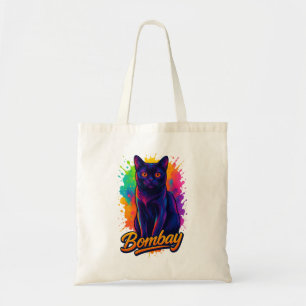 Vibrant Pop Art Bombay Cat - Neon Street Art Tygkasse