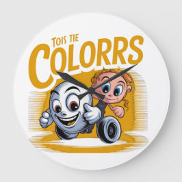 Vibrant Pop Art Cartoon Wall Clock Stor Klocka