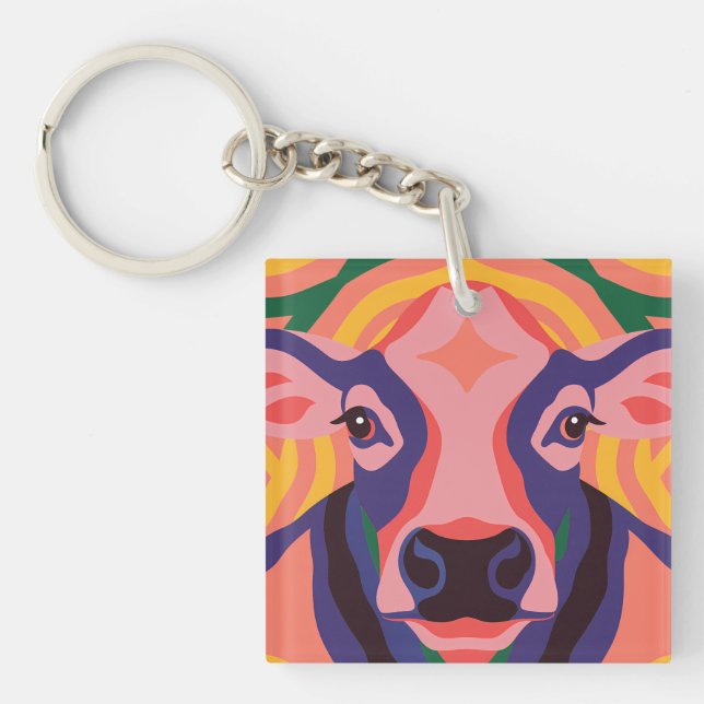 Vibrant Pop Art Cow Face Portrait (Framsidan)
