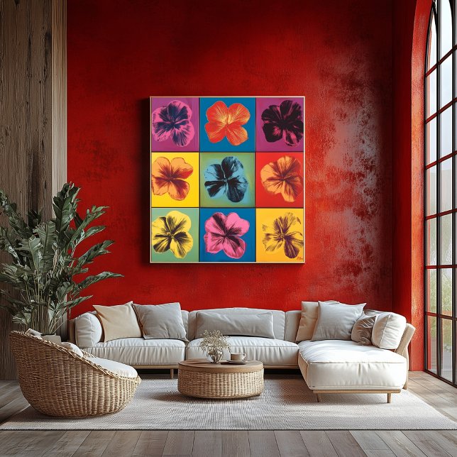 Vibrant pop Art Hibiscus Flower Grid - Modern Poster (Skapare uppladdad)